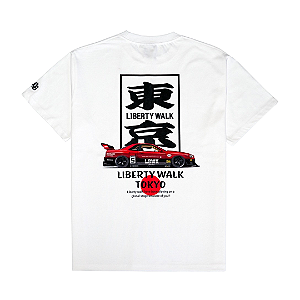 LIBERTY WALK - Camiseta Tokyo Box R34 "Branco" -NOVO-