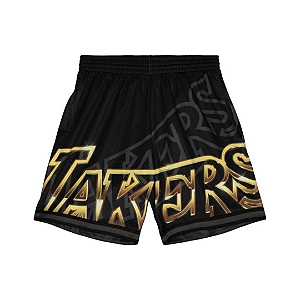 MITCHELL & NESS - Bermuda Big Face 4.0 Los Angeles Lakers "Preto" -NOVO-