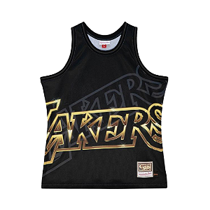 MITCHELL & NESS - Regata Jersey Big Face 4.0 Los Angeles Lakers "Preto" -NOVO-