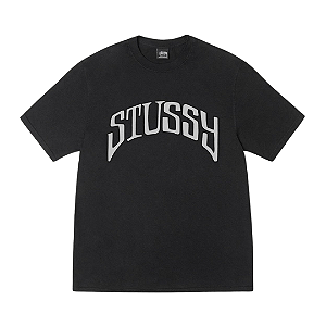 STUSSY - Camiseta Arched Pigment Dyed "Preto" -NOVO-