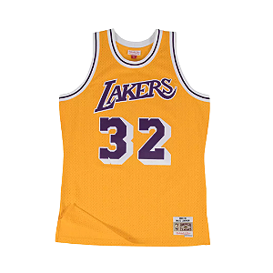 MITCHELL & NESS - Regata Jersey Los Angeles Lakers 1984-1985 Magic Johnson "Amarelo" -NOVO-