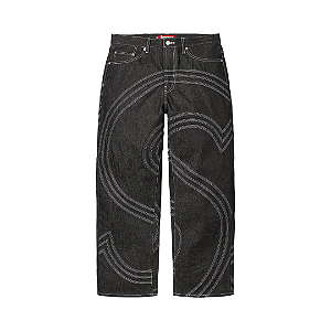 SUPREME - Calça Jeans S Logo Rigid Baggy "Preto" -NOVO-