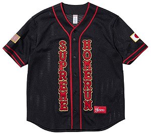 SUPREME x HOMERUN - Camisa Baseball Jersey "Preto" -NOVO-