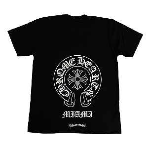CHROME HEARTS - Camiseta  Miami Exclusive "Preto" -NOVO-