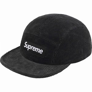 SUPREME - Boné Corduroy Camp SS25 "Preto" -NOVO-