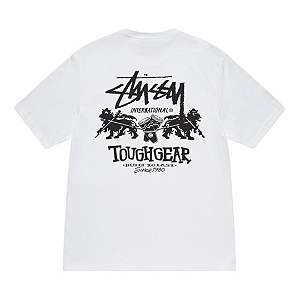 STUSSY - Camiseta Tough Gear International "Branco" -NOVO-