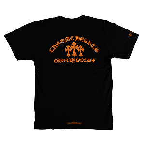 CHROME HEARTS - Camiseta Hollywood "Preto/Laranja" -USADO-