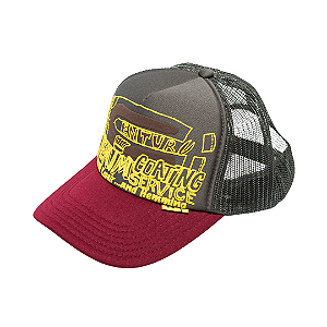 KAPITAL - Boné Trucker Laundry Shrink "Cinza/Vinho" -NOVO-