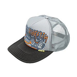 KAPITAL - Boné Trucker Free Wheelin "Cinza/Preto" -NOVO-