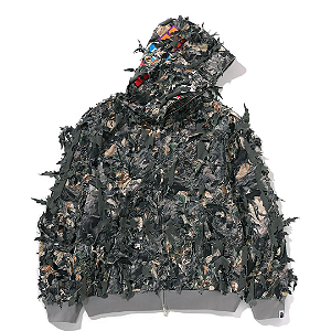 BAPE - Moletom Shark Laser Cut Cropped "Tree Edge Camo" -NOVO-