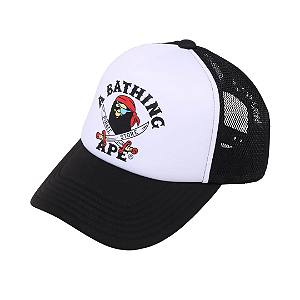 BAPE - Boné Ape Crossbone Mesh "Branco/Preto" -NOVO-