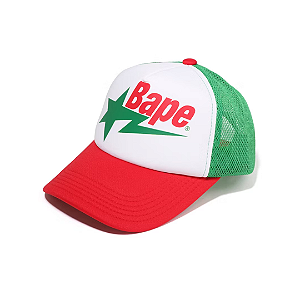 BAPE - Boné Bape Sta Mesh "Verde/Vermelho" -NOVO-