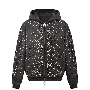 BIRTH OF ROYAL CHILD - Moletom Cashew Blossom Pearl Zipper "Preto" -NOVO-