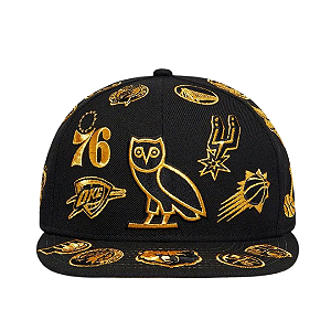 OVO x NEW ERA "Boné NBA Team Icons 59Fifty "Preto" -NOVO-