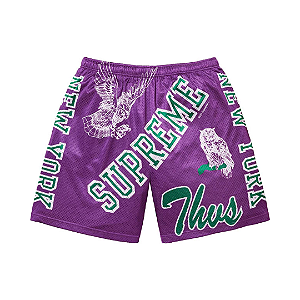 SUPREME - Bermuda Varsity Mesh "Roxo" -NOVO-