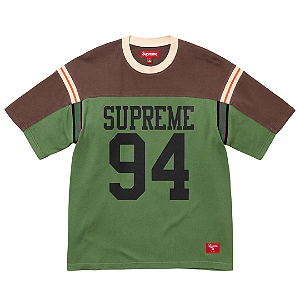 SUPREME - Camiseta Split Football "Marrom/Verde" -NOVO-