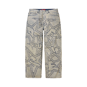 SUPREME - Calça Stars Topstitch Baggy Jeans "Indigo" -NOVO-