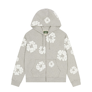 DENIM TEARS - Moletom Cotton Wreath Zip "Cinza" -NOVO-