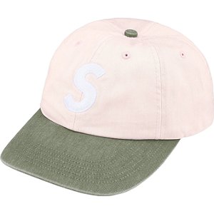 SUPREME - Boné Pigment Coated 2-Tone S Logo "Rosa/Verde" -NOVO-