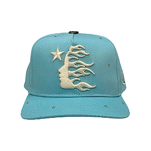 HELLSTAR - Boné OG Logo Rhinestone Snapback "Azul" -NOVO-