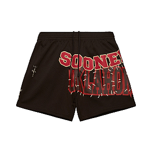 TRAVIS SCOTT x MITCHELL & NESS - Bermuda Oaklahoma Sooners Basketball "Marrom" -NOVO-