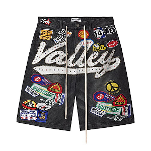 VALE LIVES FOREVER - Bermuda 1980s Jorts "Preto" -NOVO-