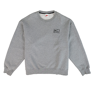NIKE x STUSSY - Moletom Crewneck Fleece "Cinza" -USADO-