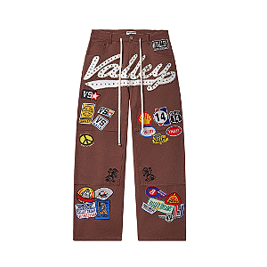 VALE LIVES FOREVER - Calça 1980s Painters "Marrom"-NOVO-