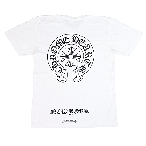 CHROME HEARTS - Camiseta Pocket New York Exclusive "Branco" -USADO-