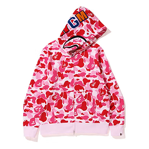 BAPE - Moletom ABC Camo Shark Full Zip "Rosa" -NOVO-