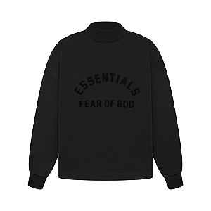 FEAR OF GOD - Camiseta Manga Longa Essentials "Jet Black" -NOVO-