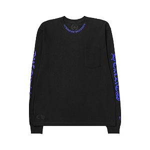 CHROME HEARTS - Camiseta Manga Longa 1988 Neck Logo "Preto" -NOVO-