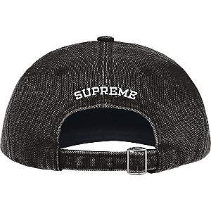 SUPREME - Boné Pigment Coated Canvas S Logo 6-Panel FW25 "Preto" -NOVO-