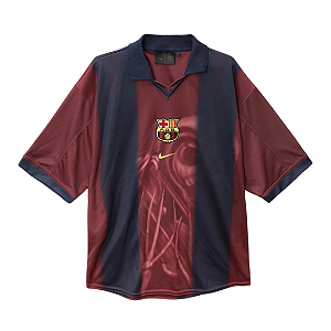 TRAVIS SCOTT x NIKE x FC BARCELONA - Camiseta Jersey Retro 2000/01 Home Skeleton "Vinho" -NOVO-