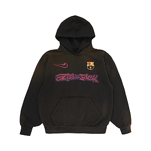 TRAVIS SCOTT x NIKE X FC BARCELONA - Moletom Spray Logo "Preto" -NOVO-