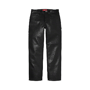 SUPREME - Calça Faux Croc Painter SS22 "Preto" -NOVO-