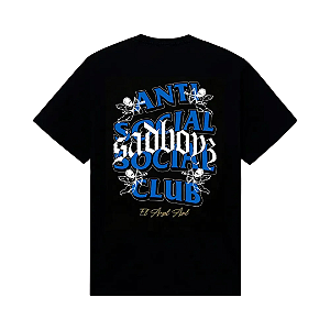 ANTI SOCIAL SOCIAL CLUB x SADBOYZ - Camiseta El Azul "Preto" -NOVO-