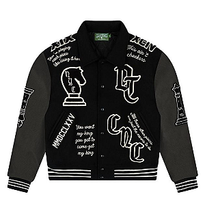 DENIM TEARS - Jaqueta Grandmaster Varsity "Preto" -NOVO-
