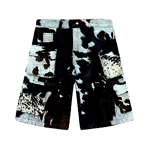 NYRVA - Bermuda Utility Cowhide Leather "Marrom/Branco" -NOVO-