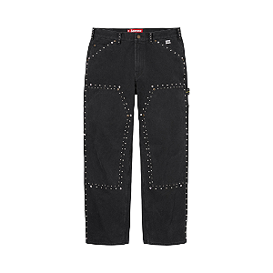 SUPREME x B.B SIMONS - Calça Studded Double Knee Painter "Preto" -NOVO-