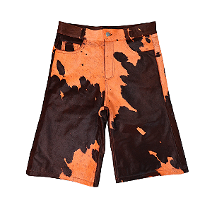 NYRVA - Bermuda Flared Cowhide "Laranja/Marrom" -NOVO-