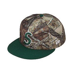 SUPREME x NEW ERA - Boné Reaper S Logo 59Fifty Fitted "Woodland Camo" -NOVO-