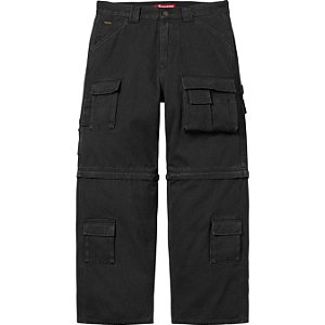 SUPREME - Calça Jeans Zip-Off Utility "Preto" -NOVO-
