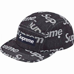 SUPREME - Boné Jacquard Logos Denim Camp "Rigid Indigo" -NOVO-