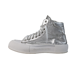 ALEXANDER MCQUEEN - Deck Plimsoll Metallic "Silver" -USADO-