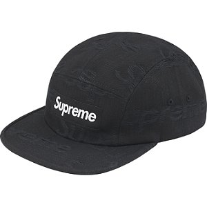 SUPREME - Boné Jacquard Logos Denim Camp "Preto" -NOVO-