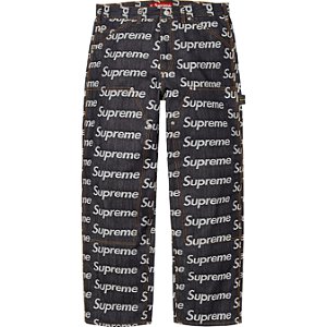 SUPREME - Calça Jeans Jacquard Logos Double Knee "Rigid Indigo" -NOVO-