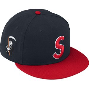 SUPREME x NEW ERA - Boné Reaper S Logo 59Fifty Fitted "Azul Escuro" -NOVO-