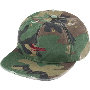 SUPREME - Boné Distressed Script 6-Panel "Woodland Camo" -NOVO-