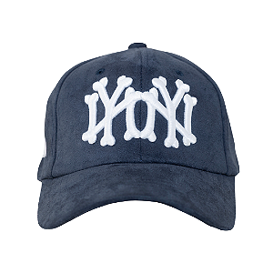 OMA DESIGN STUDIOS - Boné NY NY Bones Suede "Azul Escuro" -NOVO-